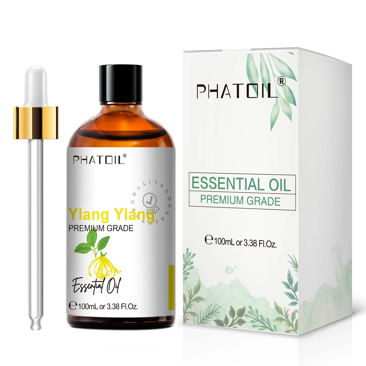 PHATOIL 100ml Pure Aromatherapy Essential Oil For Diffuser, Massage & Skin Care-Eucalyptus Peppermint Vanilla Bergamot Tea tree