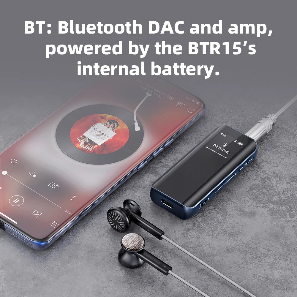 FiiO BTR15 Bluetooth 5.1 Headphone Amplifier DSD256 Receiver LDAC/aptX Adaptive with 3.5mm/4.4mm