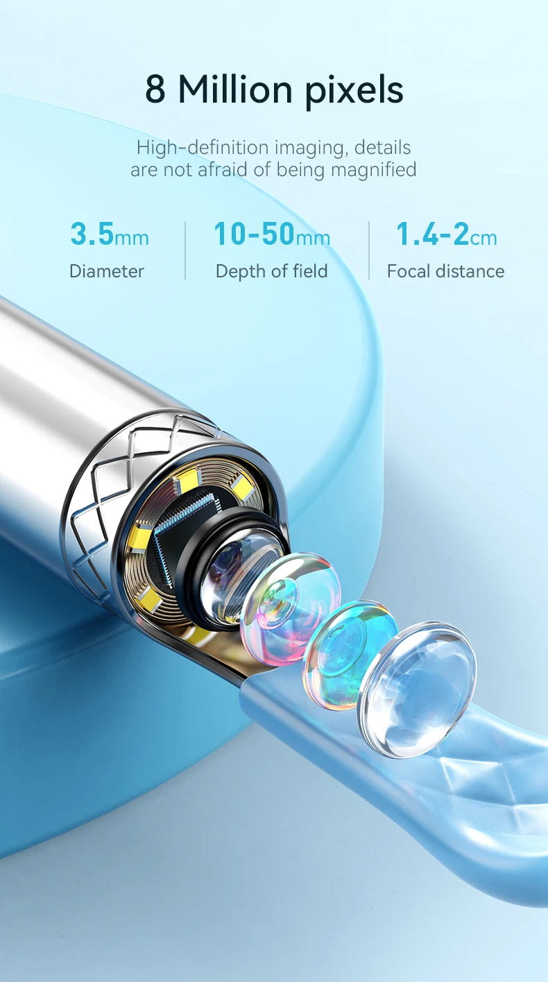 Wireless Ear Wax Removal With Camera Rechargeable Ear Cleaner 8 Megapixels Ear Check Camera with 6 Pcs Ear Spoon Set Canal Clean
