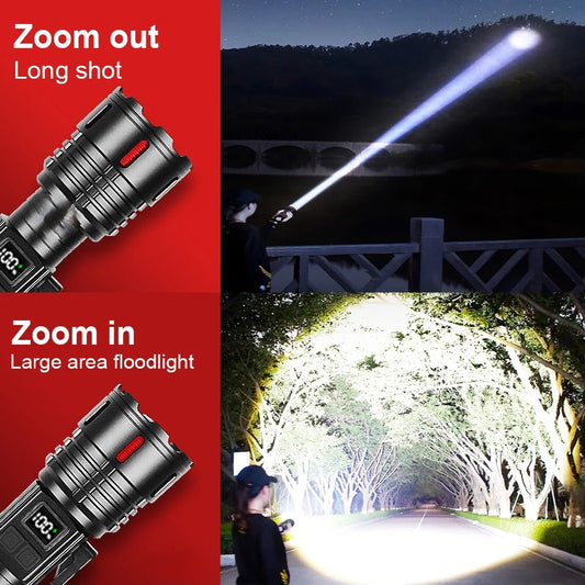 20000000LM Most Powerful Flashlights Super Bright White Laser Torch Waterproof Hand Lamp Magnetic With Tail Knife Lantern