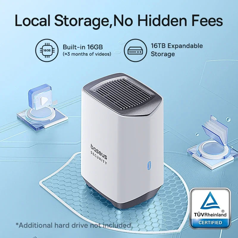 Baseus Security Protection Outdoor Camera N1 Series 2K 2-Cam Kit Wireless Home Security 210-Day Battery Life HomeKit 16TB Memory
