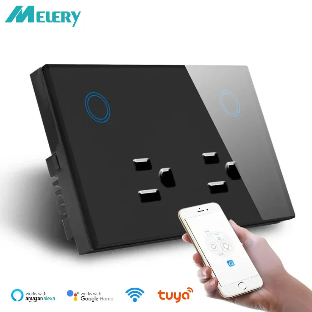 Melery WIFI Smart Wall Socket US Electrical Plug Outlet Power Monitoring Touch Switch Wireless Remote,Alexa Google Home Kitchen