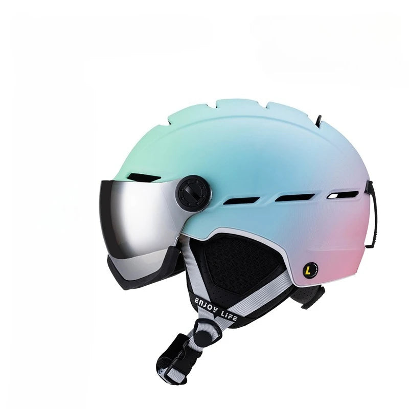 Eastinear Snow Glasses Integrated Ski Helmet Adult Men and Women Outdoor Extreme Sports Half-covered Safety Helmet Ski Equipment