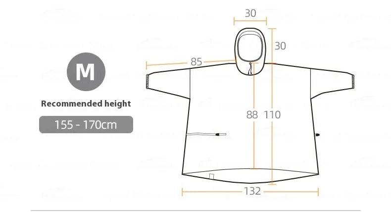 3F UL GEAR Sleeve Raincoat Lightweight Windproof and Waterproof PU5000mm 3D Silicon Coating Fabric About 180g Nylon Polyester