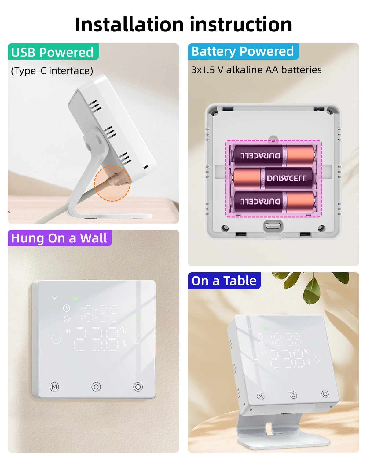 Smart Home Thermostat WiFi Heating Water/Gas Boiler Tuya RF433 Wireless Battery Powered Temperature Controller Alexa Google Home