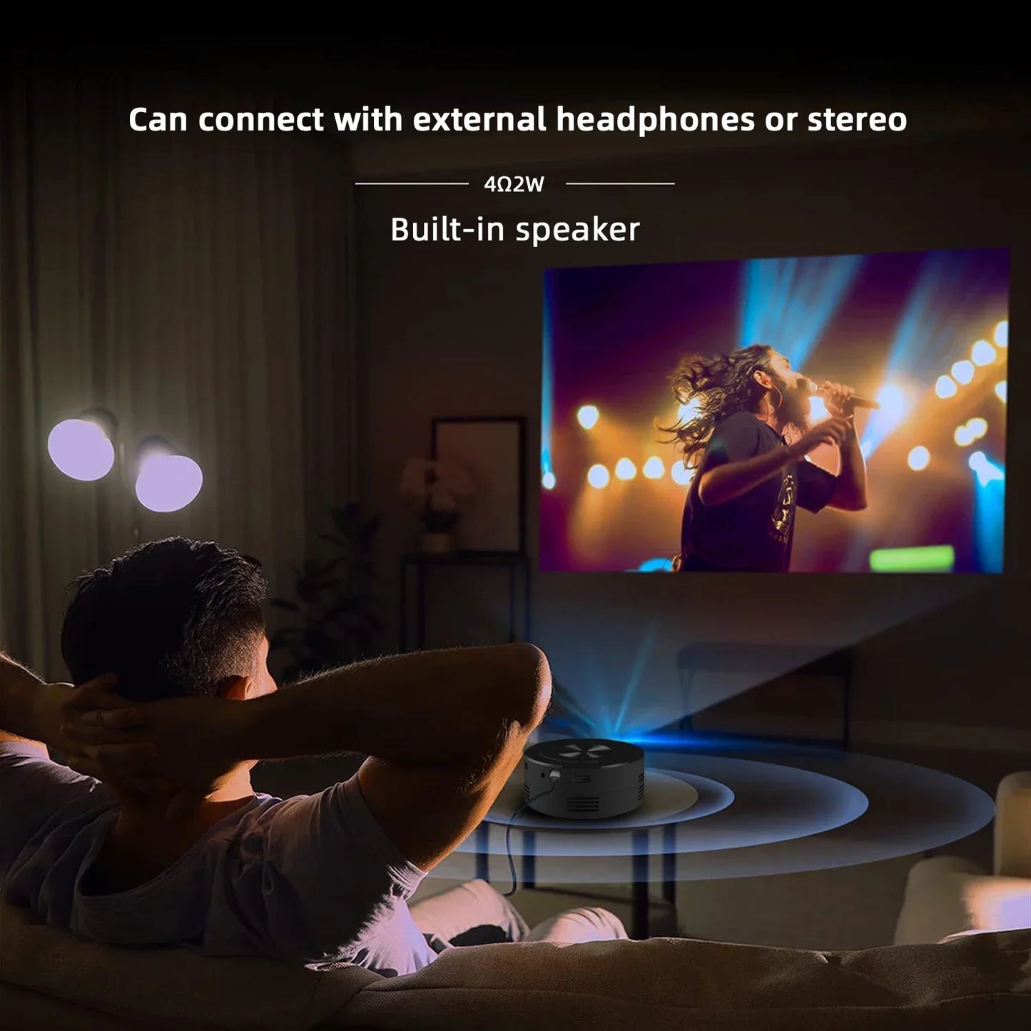 YT200 mini projector led mobile video home theater media player kids gift cinema wired same screen projector for iPhone Android