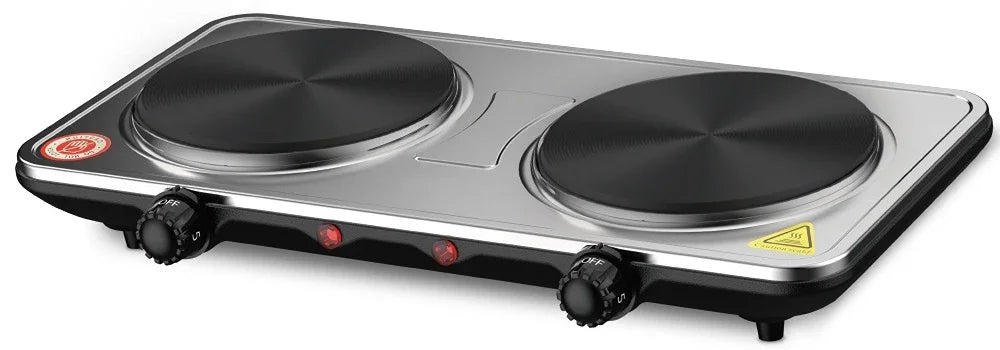 USA Double Head Electric Ceramic Stove Induction Cooker Double Oven Household High Power Stainless Steel Cookware 220V