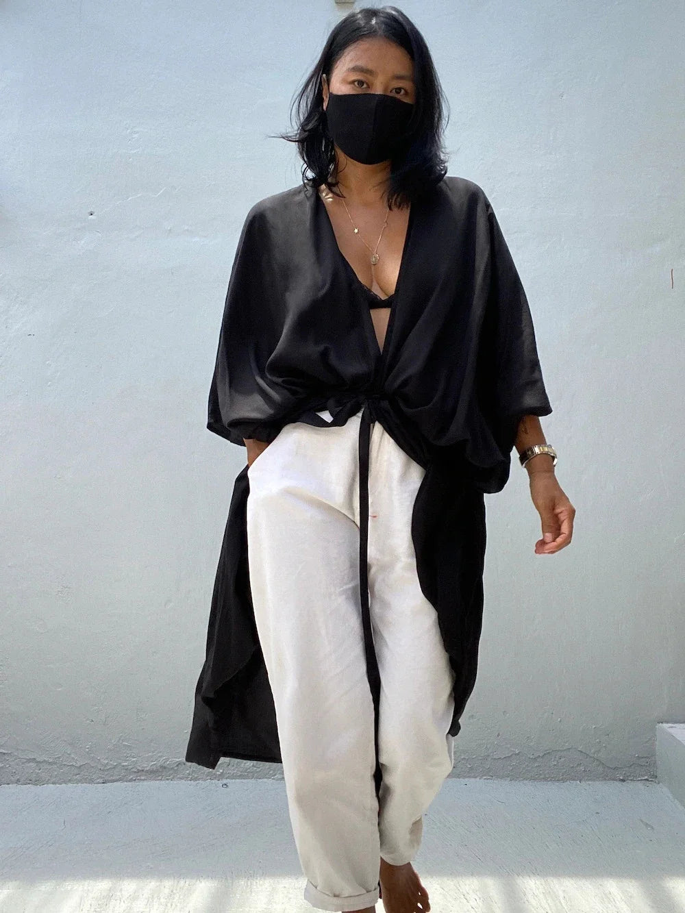 New Boho Beach Kimono Swimwear Women Cotton Holiday Summer Women's Tunic Beachwear Outfits Solid Oversize Cover-Ups