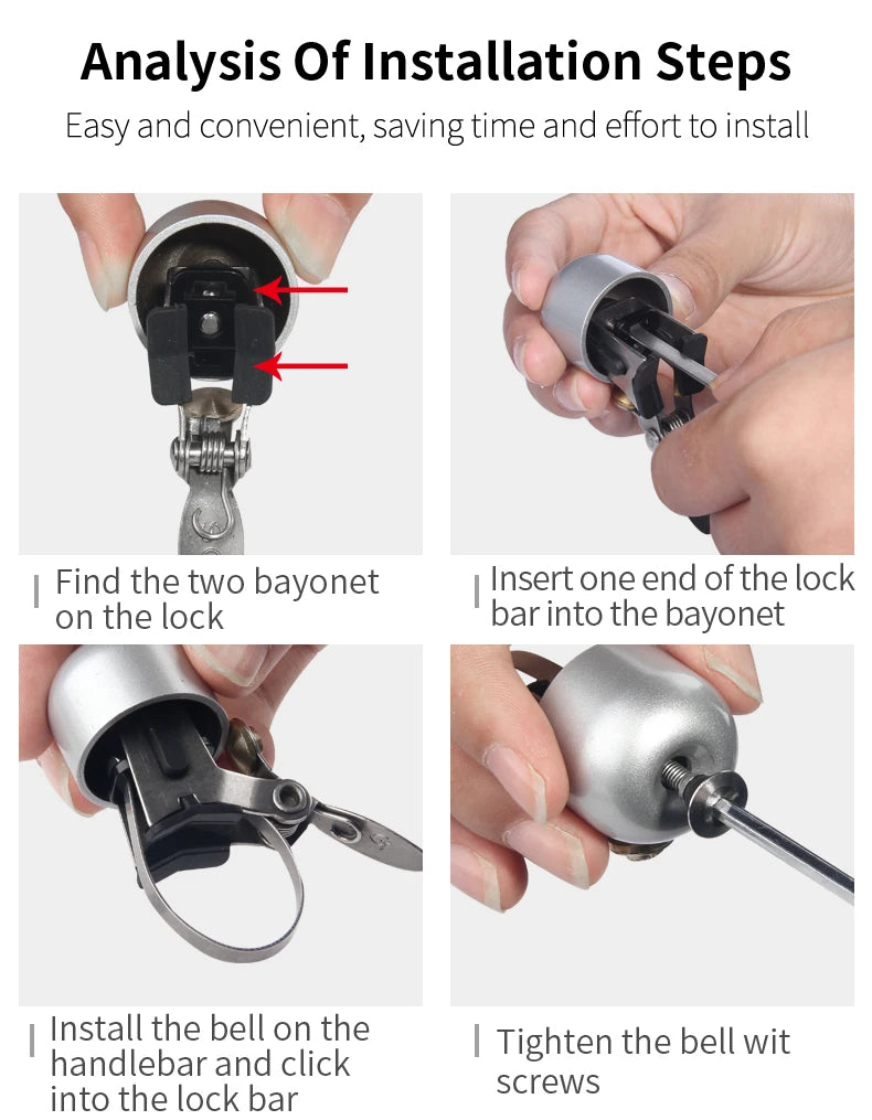 ROCKBROS Steel Copper MTB Bike Ordinary Bell Clearly Sounds Riding Bike Safety Horn Ultralight Cycling Bell Bicycle Accessories