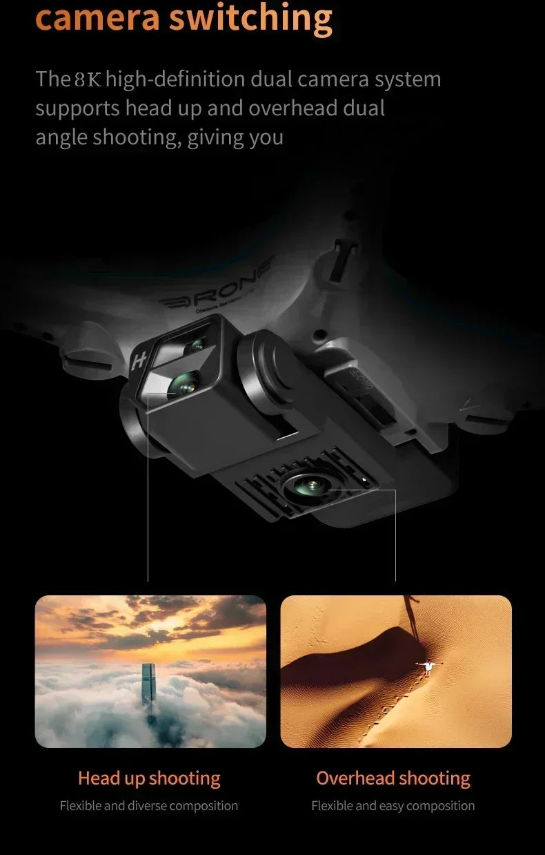 2025 KY102 Drone 8K Professional Dual Camera Brushless Quadcopter Obstacle Avoidance Optical Flow Aerial Drone RC 10000M