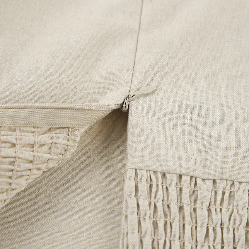 Minimalist Cotton Linen Design Strapless Dress Summer Women's Personal Street Elastic Backless Pocket Vacation Beach Dress