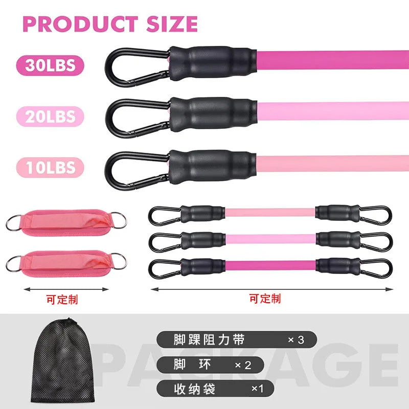 Booty Leg Resistance Bands With Ankle Strap Hip Fitness Trainer Pull Rope Exercises Band Leg Butt Training Women Glutes Workout