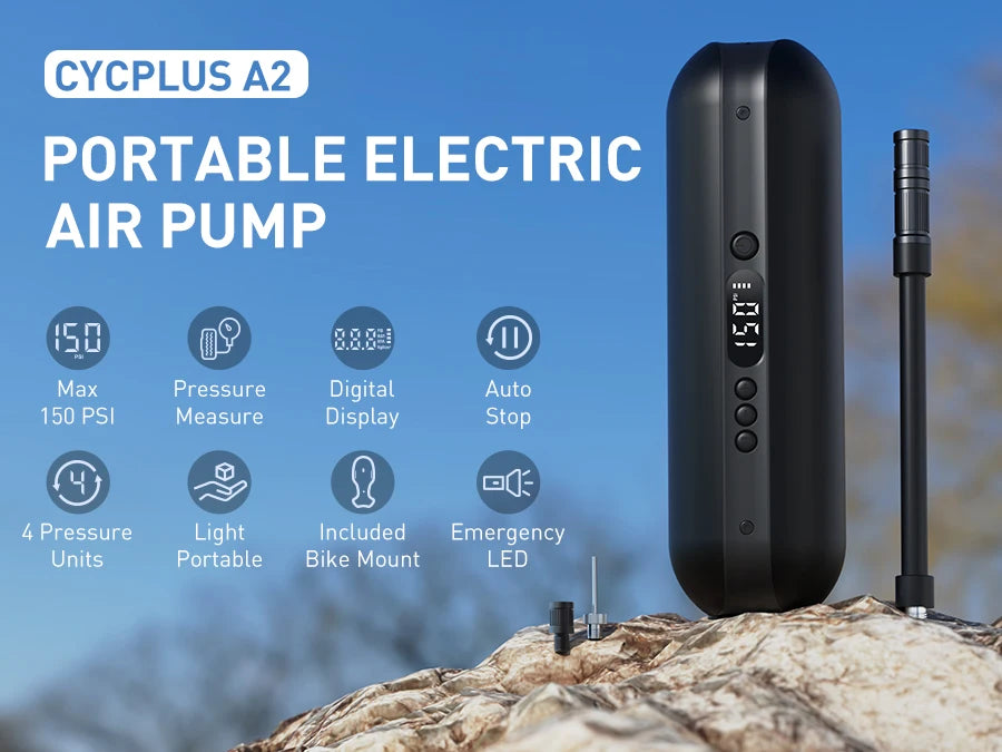 CYCPLUS Smart Air Pump Bicycle Accessories High Pressure Portable Inflator Power Bank Hand Pump for Bike Car Tyre MTB Foot Ball