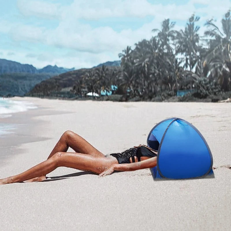 Beach Headrest Sunshade Tent UV-protecting Sunshelter Automatic Opened Portable Outdoor Camping Sunshade Tent For Adults Kids