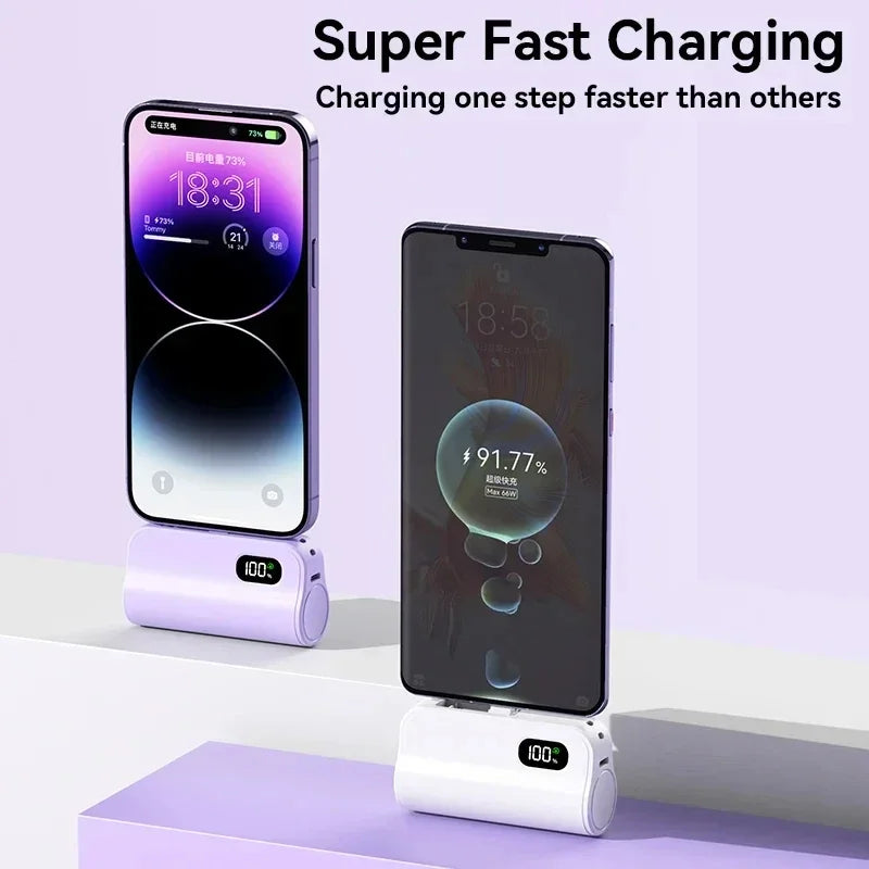 Xiaomi Mini Power Bank 50000mAh 2-in-1 Large Capacity LED Digital Display Portable Fast Charging External Battery For IPhone New