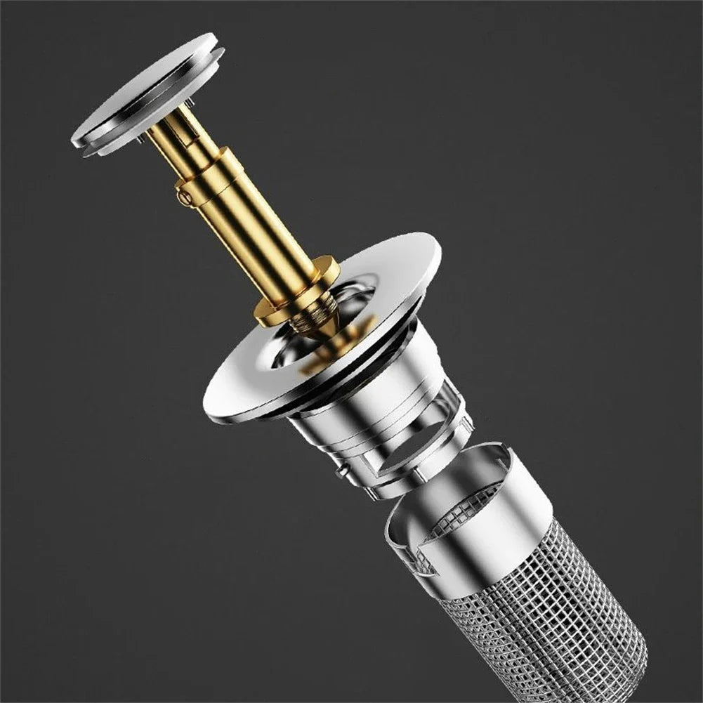 38mm Bathroom Sink Drain Stopper Plugs Bounce Push Button Click Clack Basin Drainer Plug Drain Button Waste Stopper