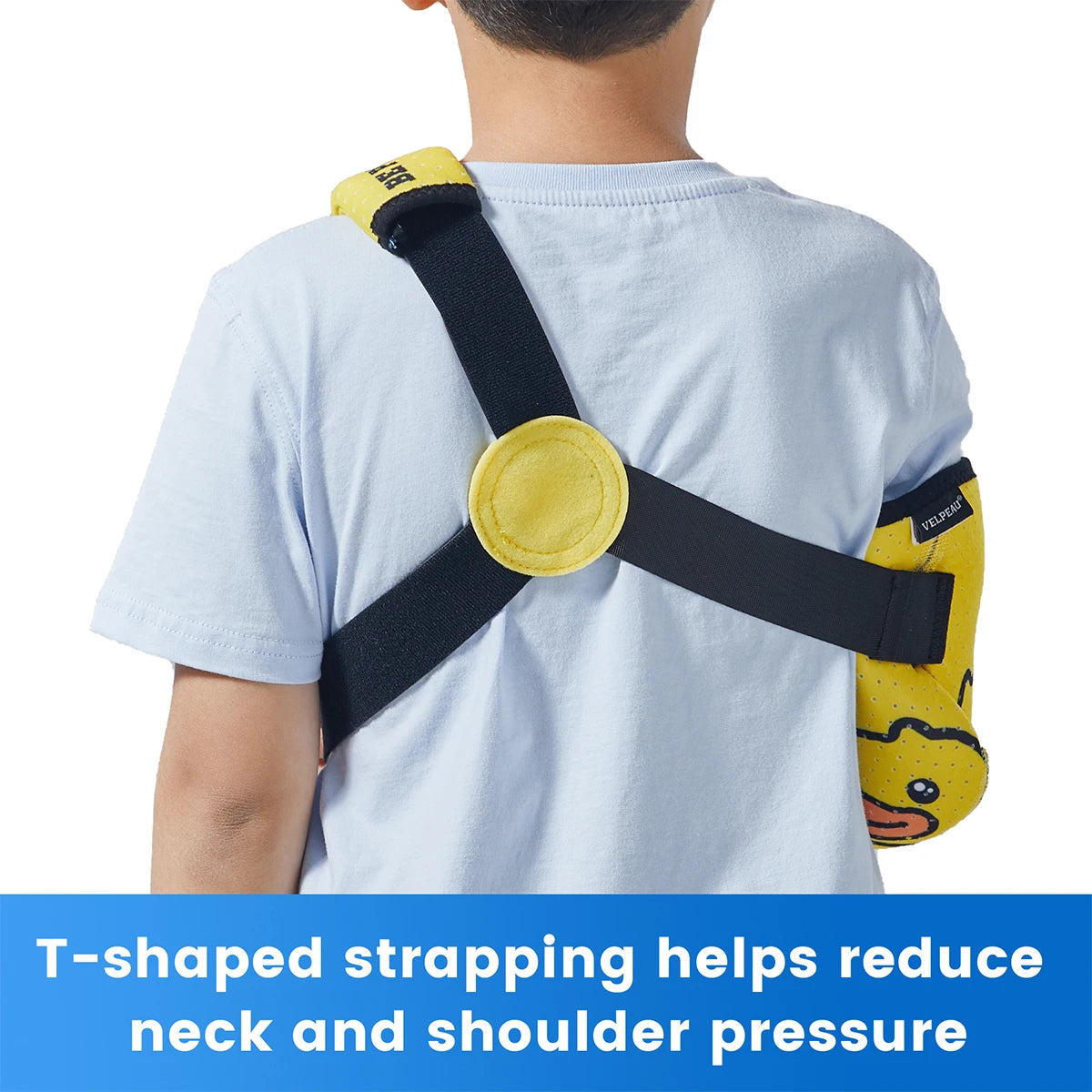 VELPEAU Kids Arm Sling Shoulder Immobilizer with Waist Strap, Sponge Filled Design, Arm Support Brace for Children, Boys, Girls