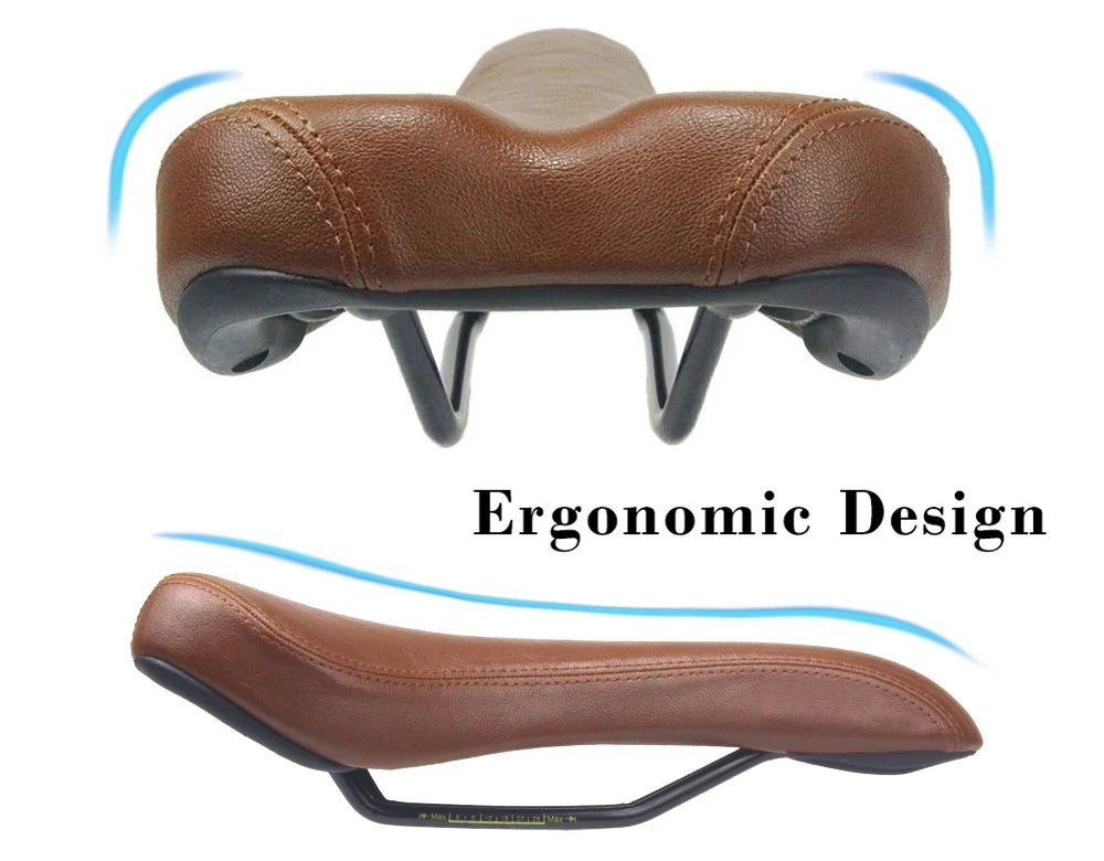 HEPPE MTB Road Bike Saddle Vintage Bike Seat Classical Cycling Saddle Retro Cushion Brown PU Leather Bike Saddle Bike Parts