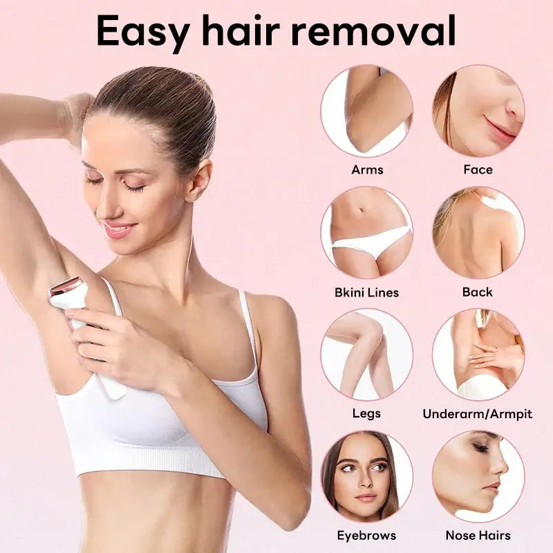 Women Hair Razor,4 In 1, Rechargeable, Face, Leg, Armpi,Bikini, Pubic.
