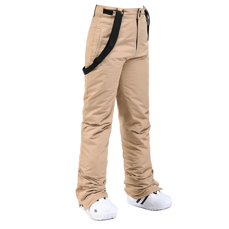Cheap Women's and Men's Ice Snow Pants Outdoor Snowboarding Clothing Strap Trousers Skiing Suit Wear 10K Waterproof