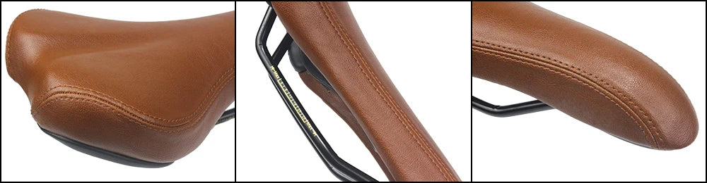 HEPPE MTB Road Bike Saddle Vintage Bike Seat Classical Cycling Saddle Retro Cushion Brown PU Leather Bike Saddle Bike Parts