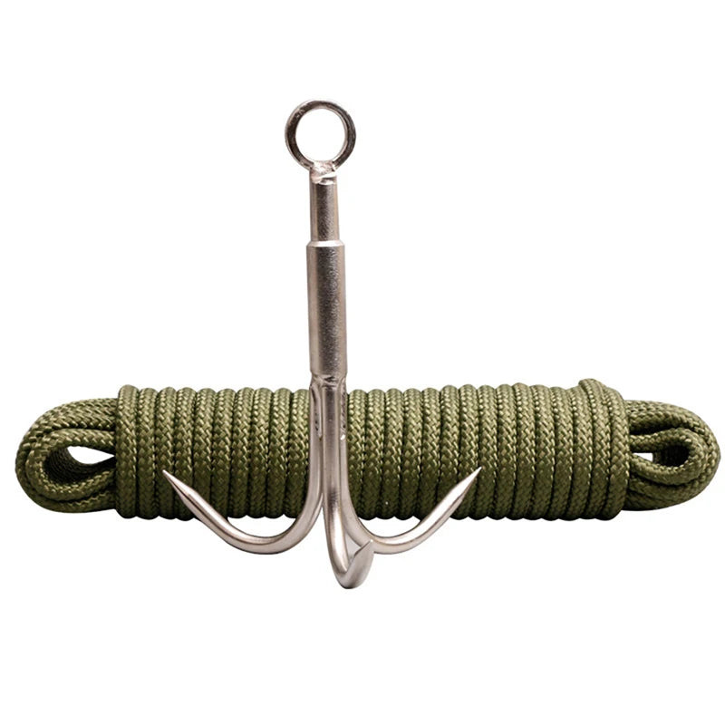 Stainless Steel Climbing Claw Ice Rock Hook Hiking Tool Large Mountaineering Flying Grappling Hook Outdoor Survival Accessories