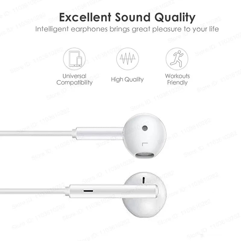 3.5mm In-ear Earbuds Earphone Headphone with Microphone Stereo Earbuds Sports In-line Control For Phones MP3 MP4 PSP