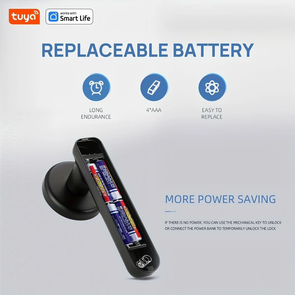 Tuya Smart Door Lock Fingerprint Password Key App 4-in-1 Unlock Electronic Digital Handle Lock Apartment Home