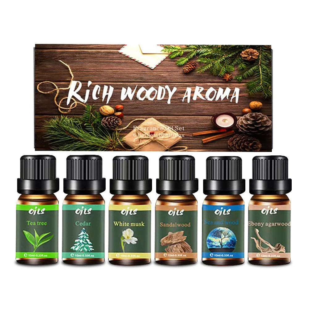6-Piece Essential Oil Set with 6 Fragrance Options -Oils for Aromatherapy, Used For Diffuser Aroma