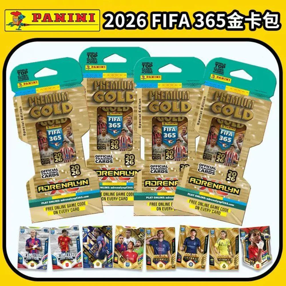 2026 Panini Adrenalyn FIFA World Cup Starter Pack Gold Pack Steelbook Official Trading Cards Game Collection Toys Gifts for Fans