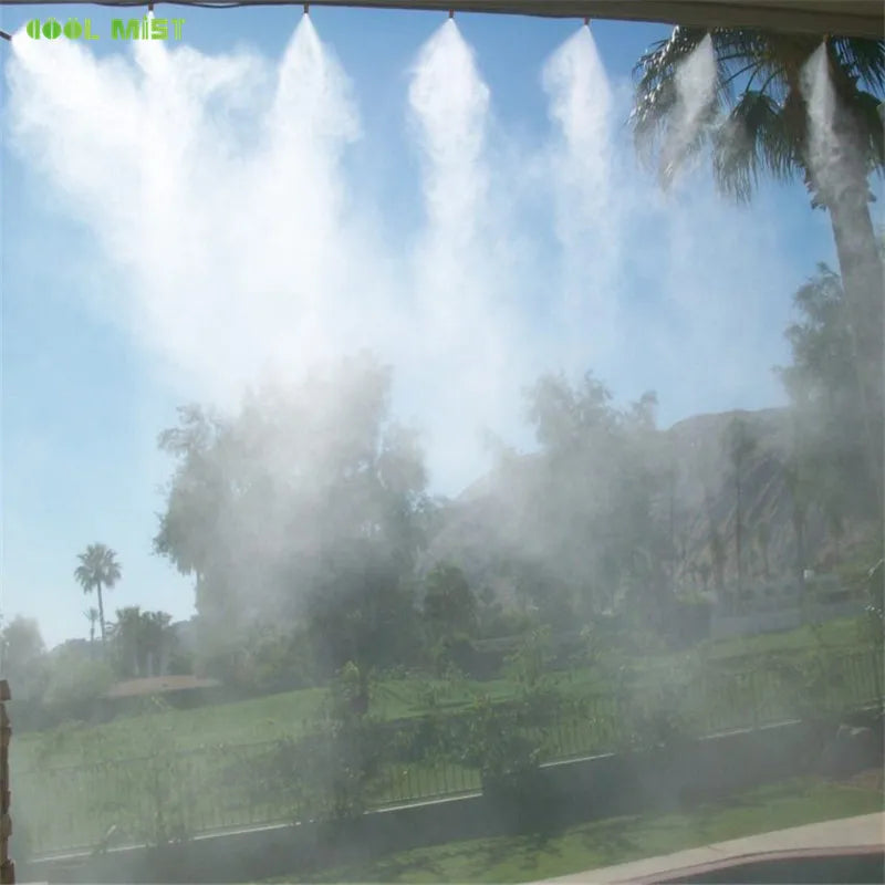 A29 Outdoor Misting Cooling System 12V Water Pump Kit Fog Nozzle For Greenhouse Garden Patio 8M -18M Timer Smart Irrigation Kits