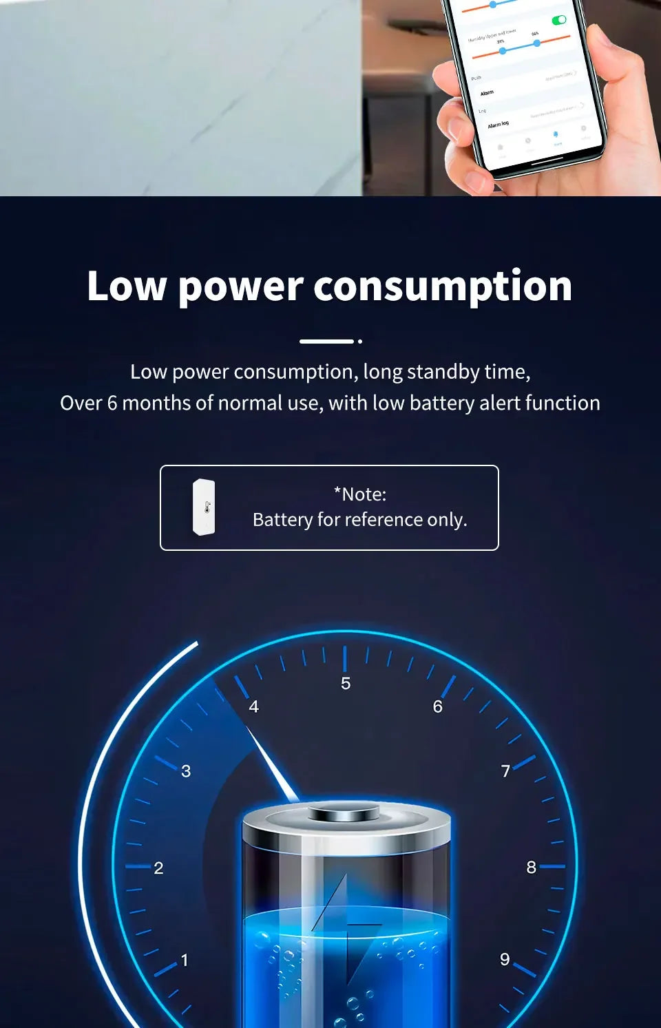 Support Tuya Zigbee Temperature Humidity Sensor Smart Home Device Compatible with Google Home Alexa for Environmental Monitoring