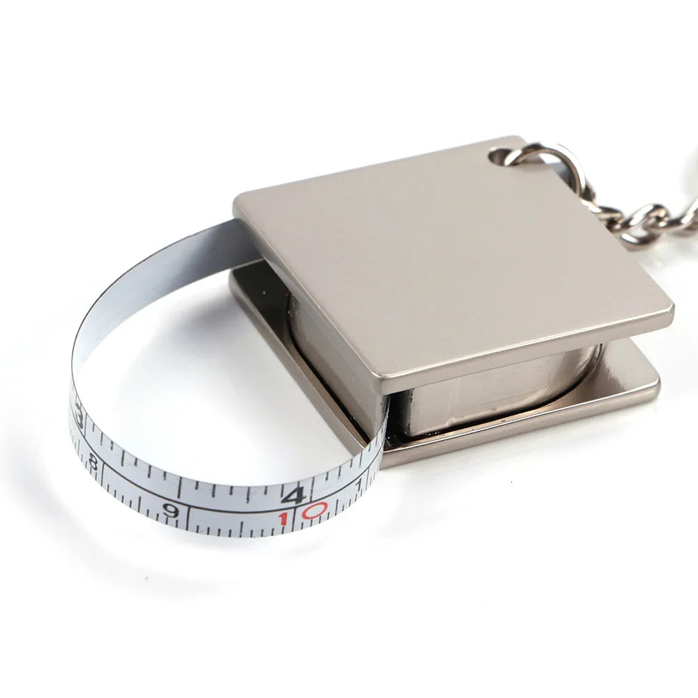 Metal tape measure keychain Stainless steel retractable ruler Key ring Practical small tools Measuring tools tape measure