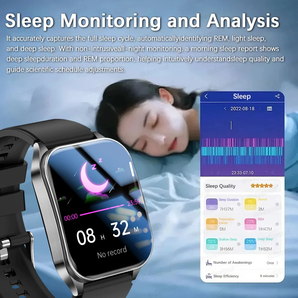2025 New Mcro Phsical Examination 650nm Laser Therapy ECG Urci Acid Blood Fat Smart Watch Men Blood Pressure Heart Rate Bracelet