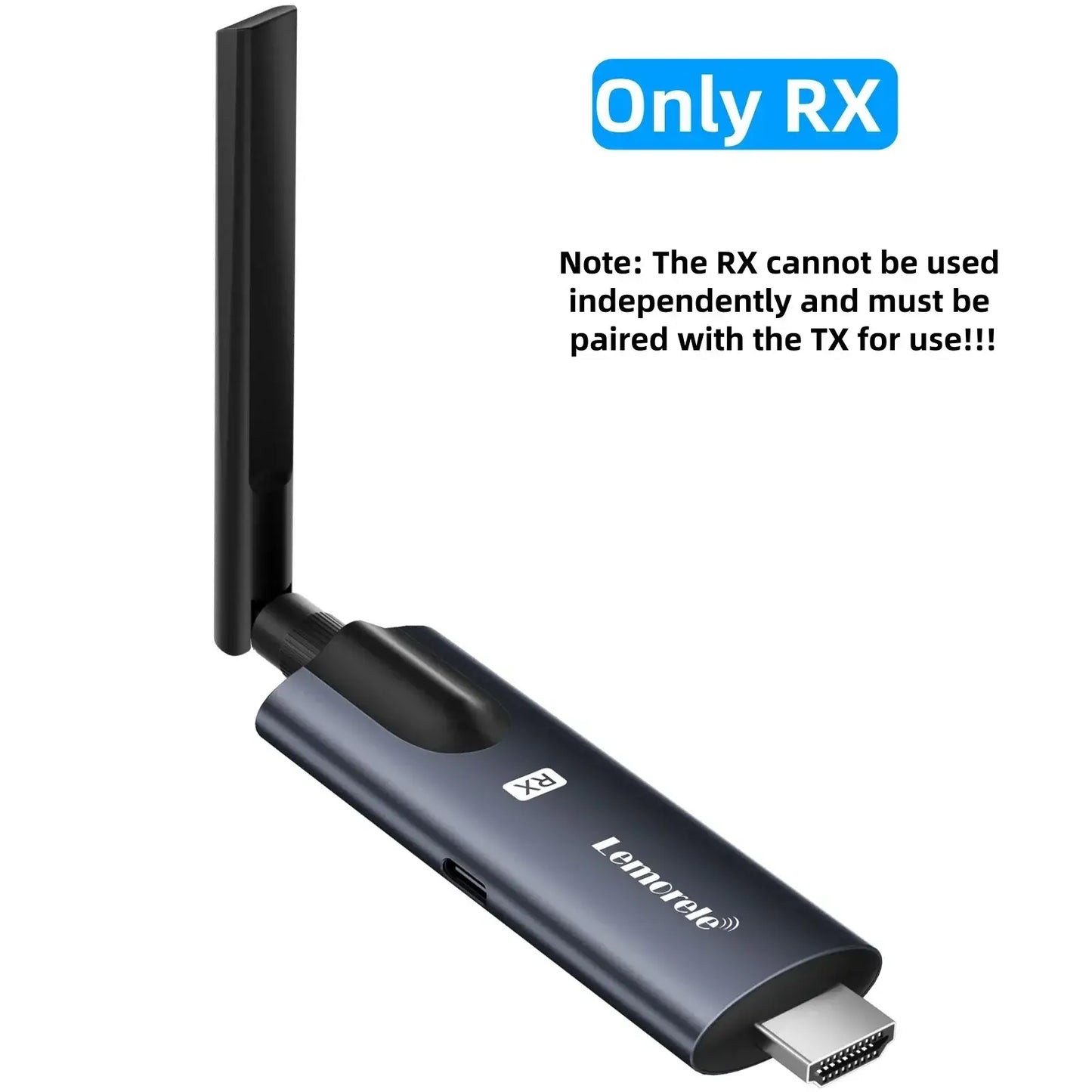 Lemorele 200m Wireless HDMI Transmitter and Receiver APP Monitor Video Transceiver Low Latency Plug and Play for PC TV Projector