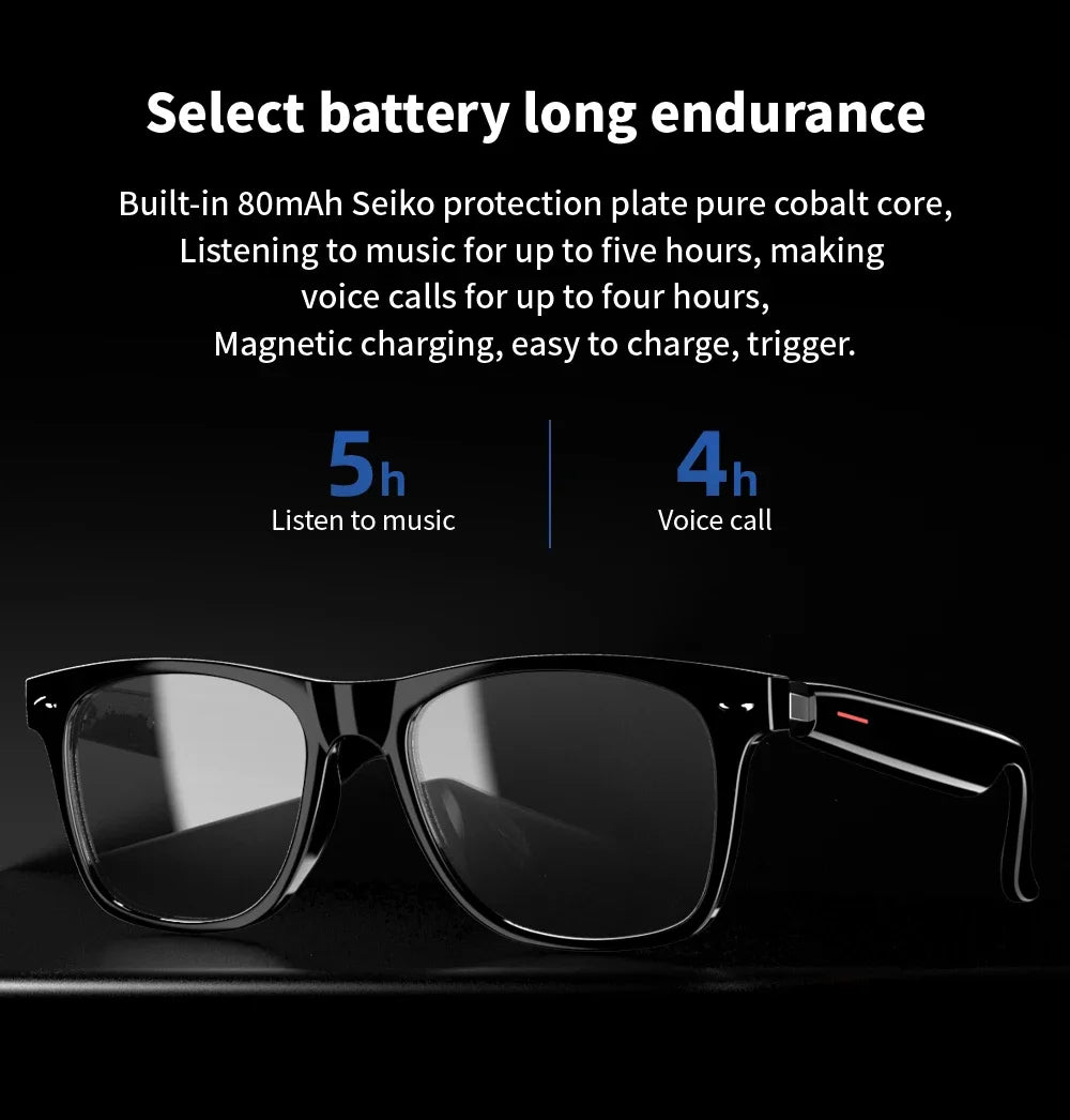 For Xiaomi E13 Smart Glasses:Blue Light Filtering Polarized Sunglass Lenses Audio Built-in Mic & Speakers Touch Voice Assistant