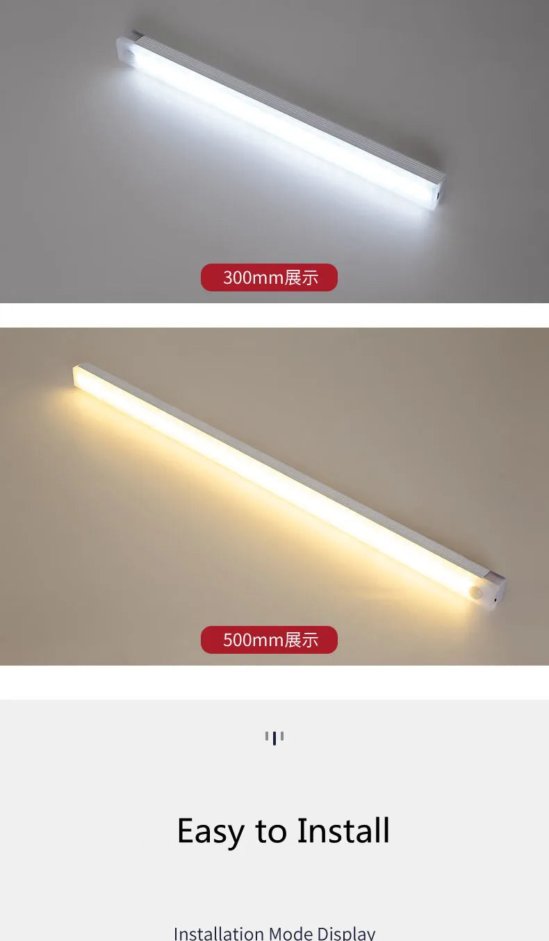 Motion Sensor led Light Wireless LED Night Light Type C Rechargeable Light Cabinet Wardrobe Lamp Staircase Backlight For Kitchen