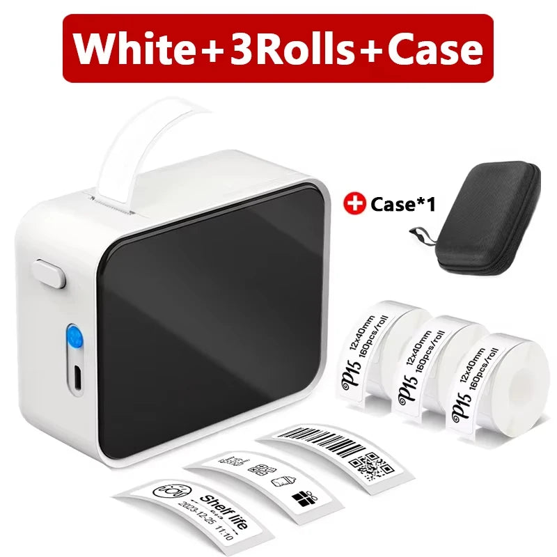 Marklife P15 Mini Portable Thermal Printer Wireless Bluetooth Label Tag Maker For Home Office Labeling Sticker Machine With USB