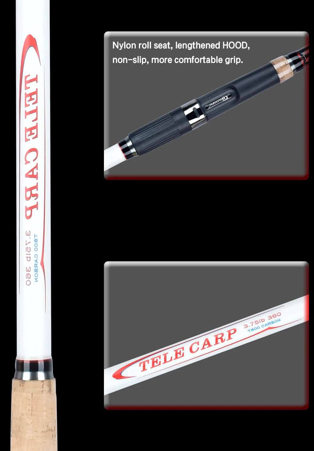 BIUTIFU 3.75lbs Telescopic Carp Fishing Rods 3.0/3.6/3.9/4.2m T800 Carbon Travel Spinning Surfcasting 40-180g Lake Sea Hard Pole