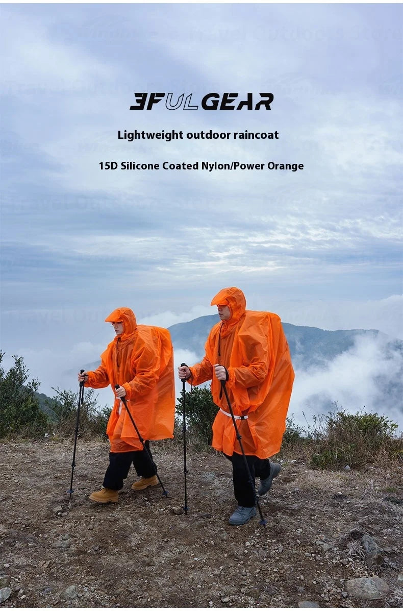 3F UL GEAR Sleeve Raincoat Lightweight Windproof and Waterproof PU5000mm 3D Silicon Coating Fabric About 180g Nylon Polyester