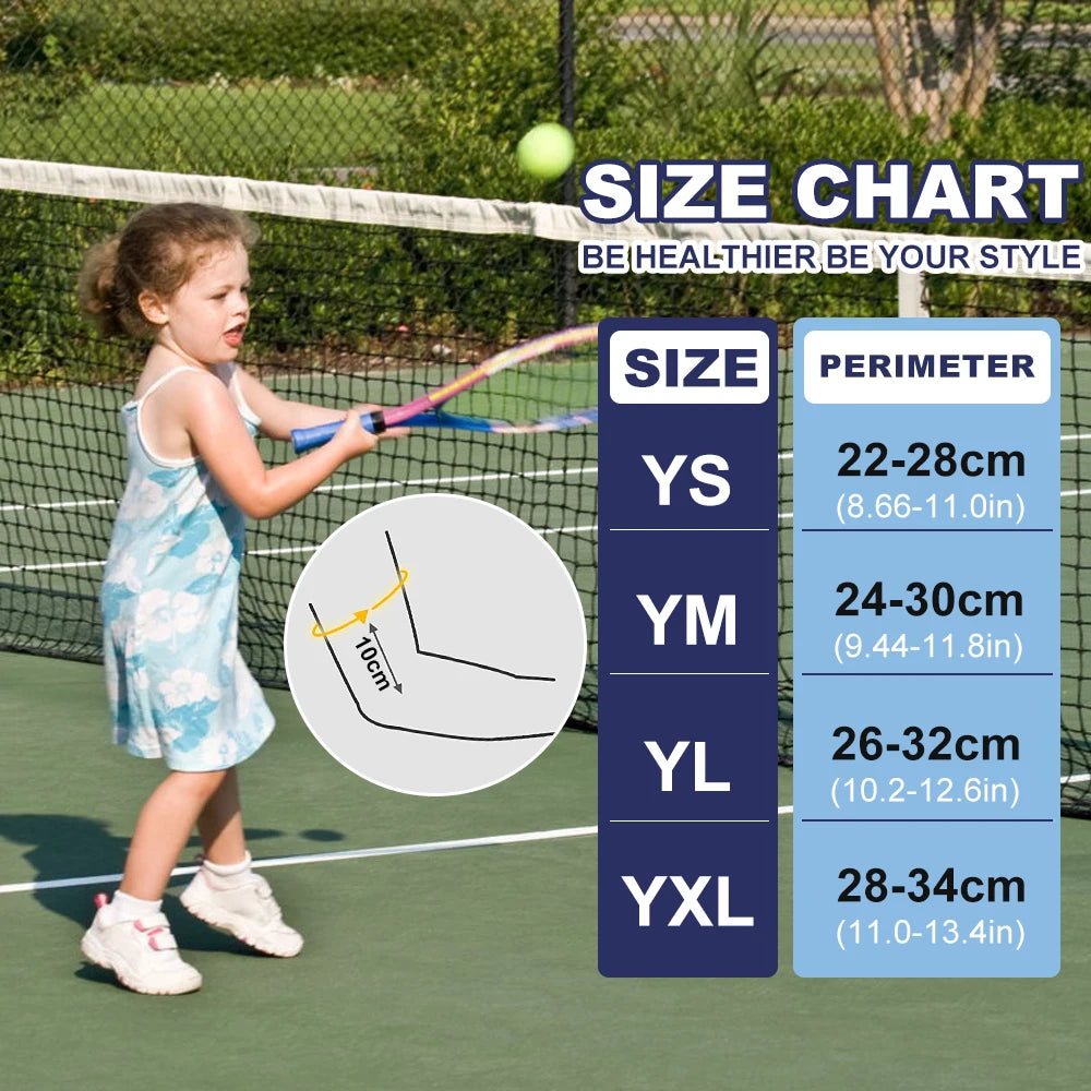 Kids Arm Elbow Sleeve Pads 5-15 Years Children Youth Sports Compression Protective Elbow Guard for Basketball, Football, Cycling
