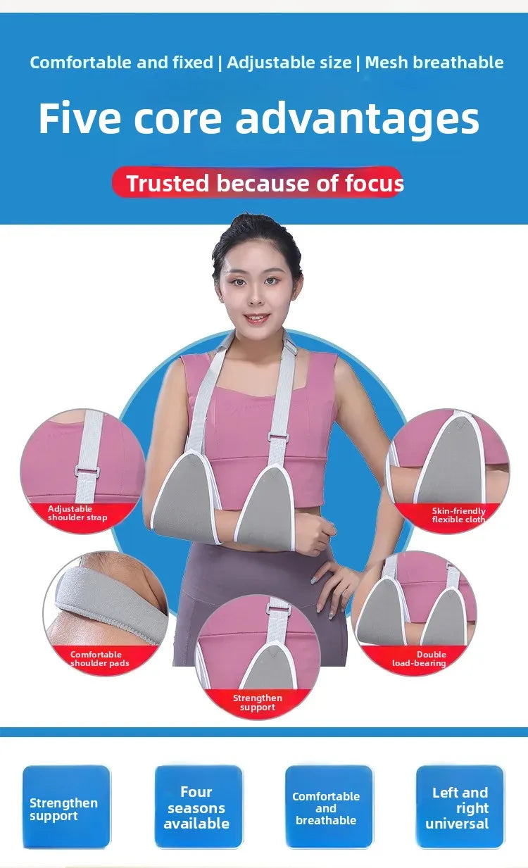 Premium Arm Sling & Forearm Support Brace - Adjustable Shoulder/Elbow Immobilizer with Breathable Mesh & Padded Comfort