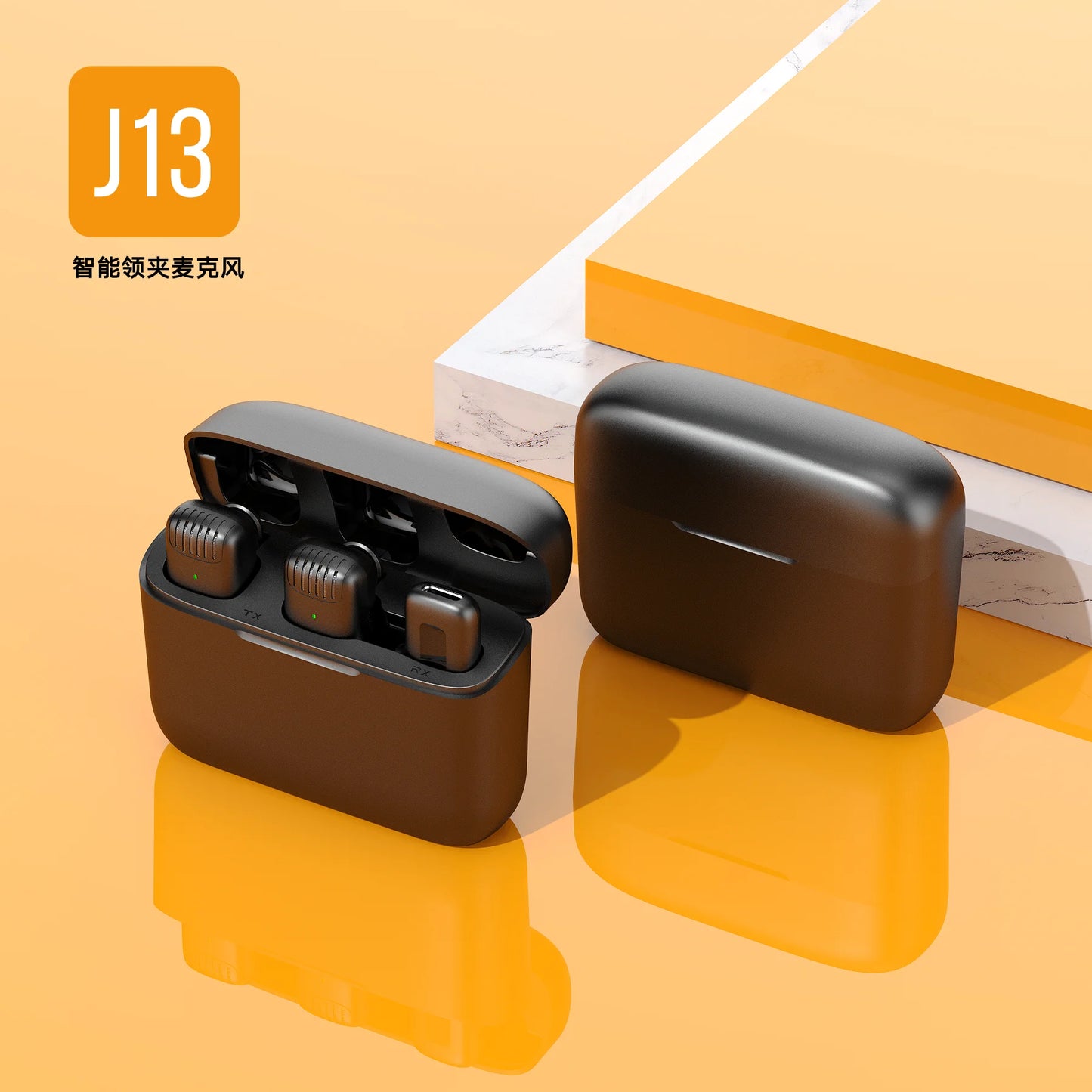 J13 Wireless Lavalier Microphone with Charger Case Portable Audio Video Receiver Mini Mic For iPhone Android Tablet Gaming Live