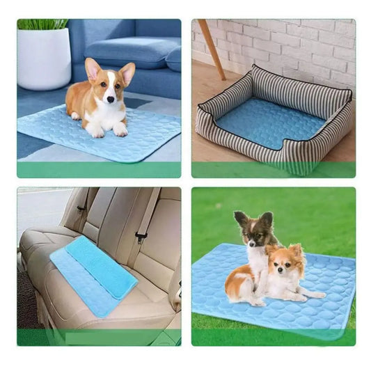 Dog Cooling Mat Summer Pad Mat For Dogs Cat Ice Silk Blanket Sofa Breathable Pet Dog Bed Summer Washable For Small Large Dog Cat