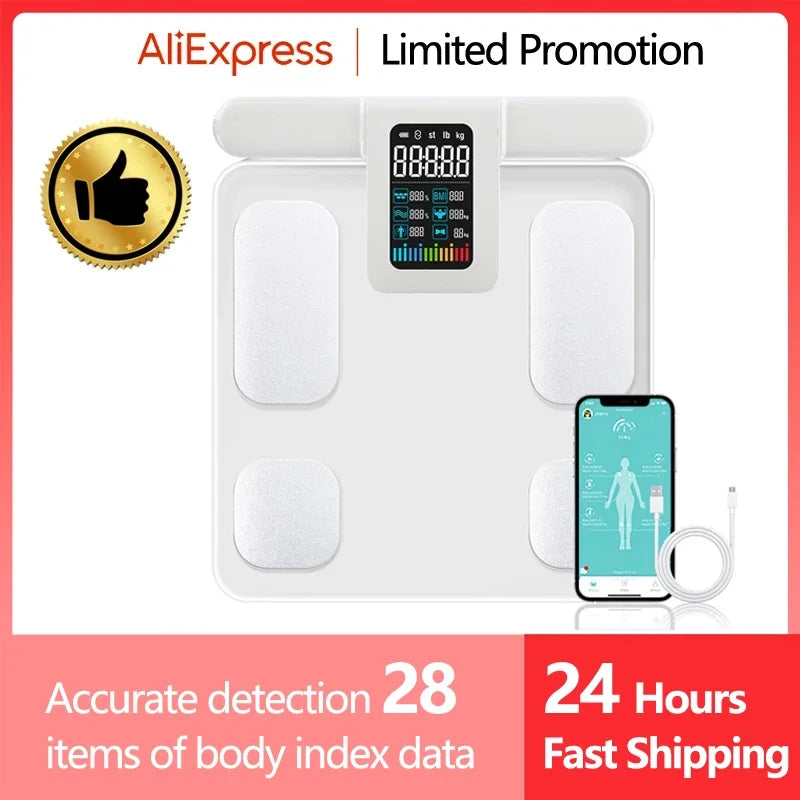 Smart Bioimpedance Scale New Smart Body Composition Scale Digital Scale Body Fat Weight Scale Balance Bioimpedance Scale
