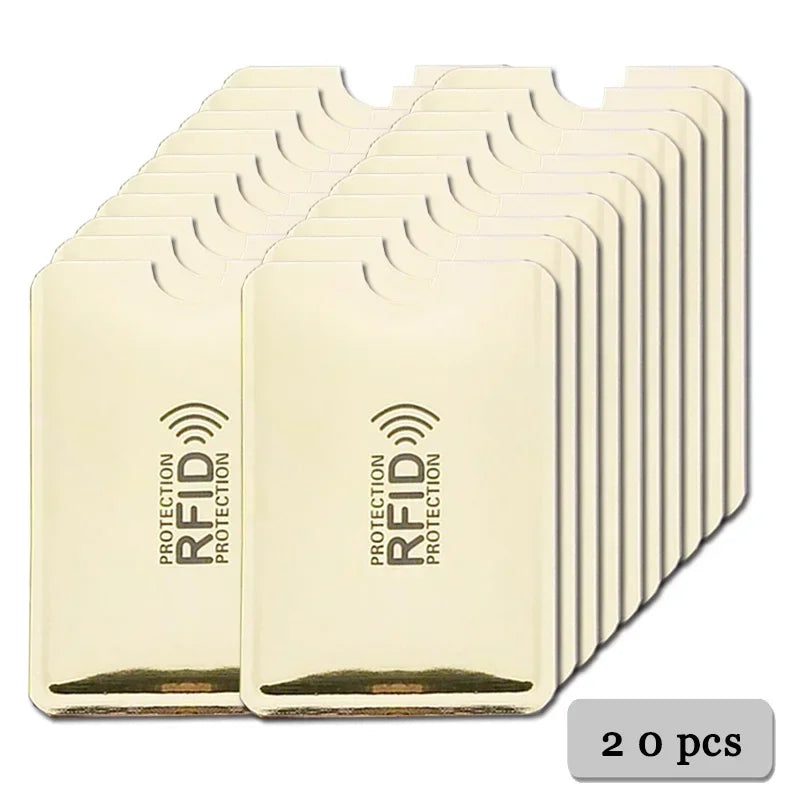 5/10/20pcs Portable Anti Rfid Wallet Blocking Reader Lock Bank Card Holder Id Bank Card Case Protection Metal Credit Card Holder