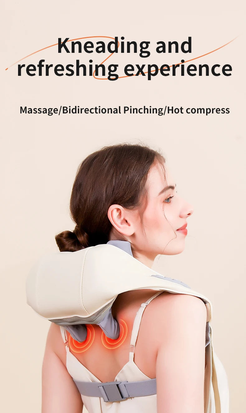 Wireless Electric Shoulder Massager Air Compress Kneading Multifunctional Neck Massager Shawl Massaging Muscle Relaxing