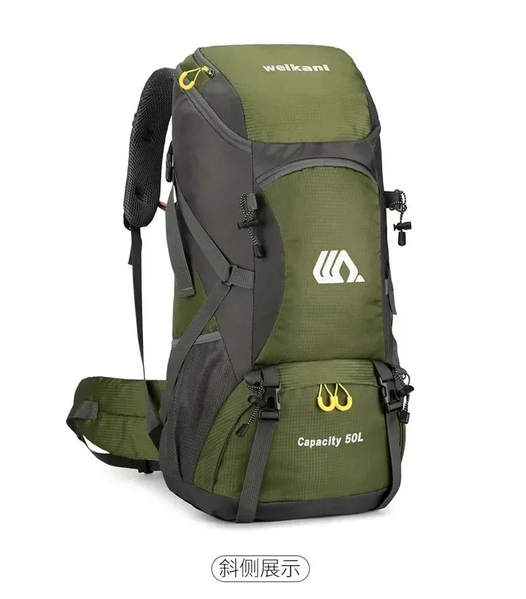 50L Travel Backpack Camping Bag For Men Large Hiking Bag Tourist Rucksack Waterproof Outdoor Sports Climbing Mountaineering Bag