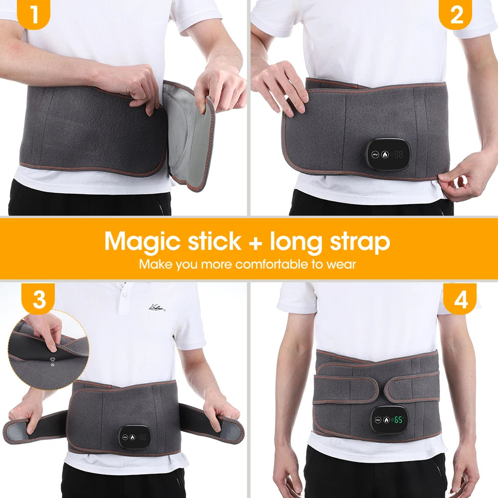 Lumbar Traction Device Heating Airbag Inflatable Decompression Back Belt Hot Compress Massage Men Women Waist Support Belt