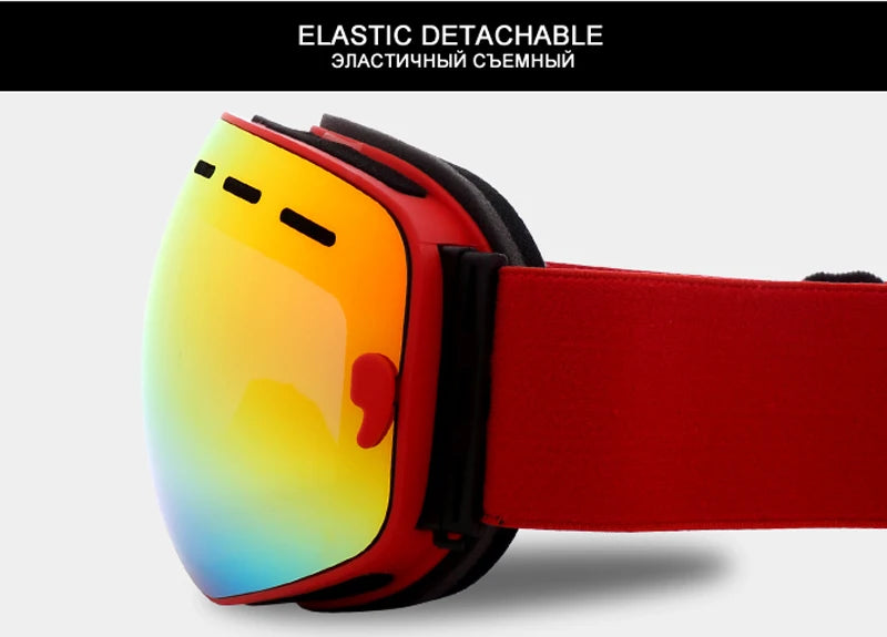 PHMAX Ski Goggles Men Snowboard Glasses Women Winter Outdoor Snow Sunglasses UV400 Double Layers Lens Anti-Fog Skiing Goggles